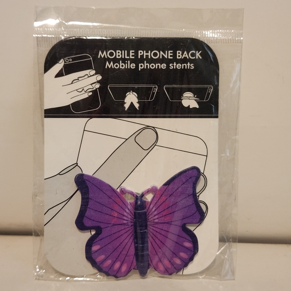 Brand New 2” Purple Butterfly Mobile Phone Back